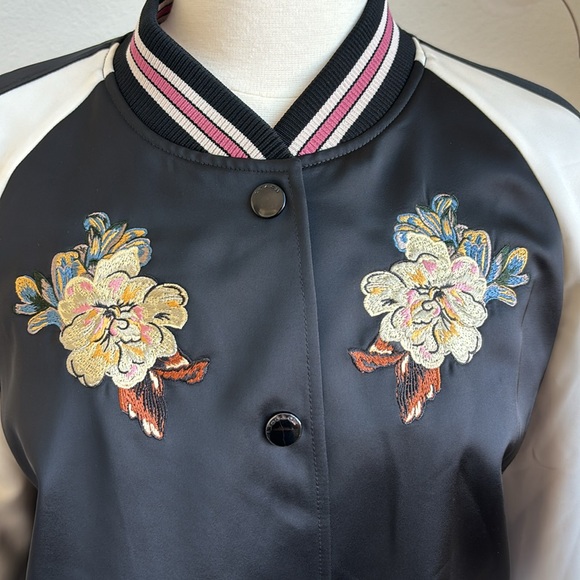 Coach Bow and Flower Printed Reversible Varsity Jacket - Picture 12 of 13